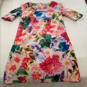 CeCe Flower Print Shift Dress